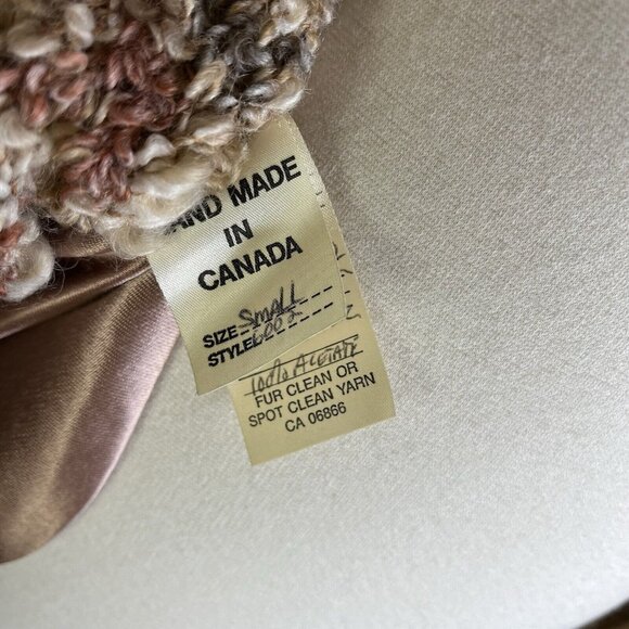 Vintage Handmade in Canada Wool Beaver Fur Luxury Zip up Cardigan Aspen Sweater - Picture 5 of 6